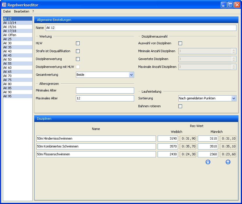 Regelwerkseditor (Einzel)