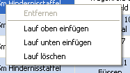 Laufliste: Rechtsklick