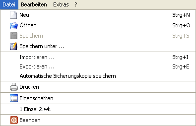 Menü: Datei
