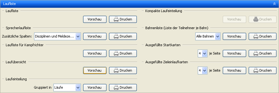 Drucken: Laufliste