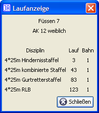 Meldungen: Laufanzeige