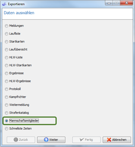 Schritt 1: Daten auswählen